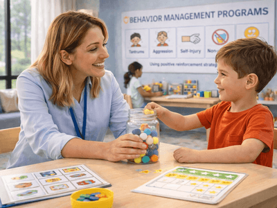 Helps reduce tantrums, aggression, self-injury, and non-compliance using positive reinforcement strategies.