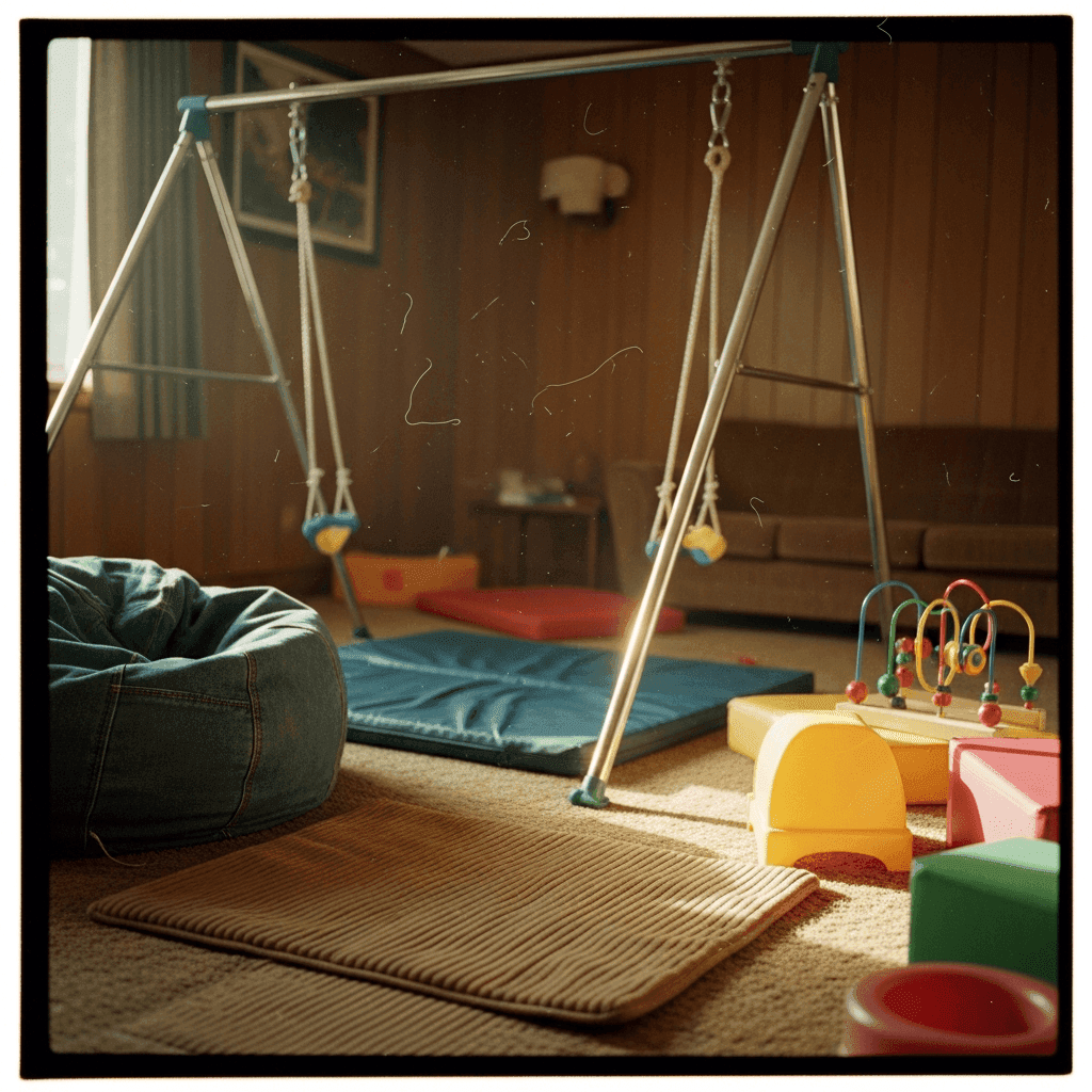 Our therapy space includes specialized equipment such as swings, deep pressure tools, balance systems, tactile play setups, and guided movement pathways to target key sensory systems.