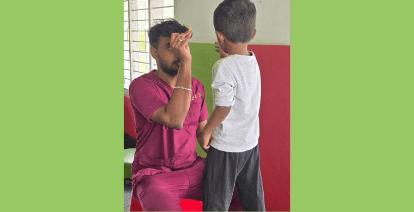 Therapist and a child practicing developmental therapy activities during a one-on-one therapy session.