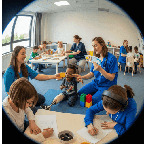 At Jewel Autism Centre in the UAE, Occupational Therapy is delivered through a multidisciplinary approach, collaborating with Speech Therapy, Behaviour Therapy, and Special Education.